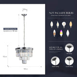 Crystal Chrome Chandelier Modern Chandeliers Lighting 4 Lights Pendant Ceiling Light Fixture 3-Tier for Dining Room Living Room Kitchen Island A107-B07G3SQD88