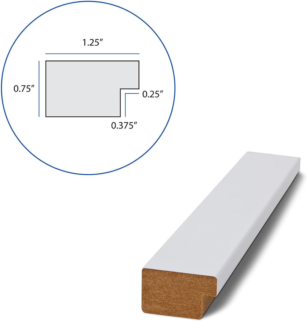 24x36 Inch White Picture Frame, This 1.2500 Inch Custom Poster Frame is White - Comes with Acrylic and Corrugated