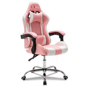 Gaming Chair with Massager, Fabric Gaming Chairs for Adults, Ergonomic Gamer Chair with Adjustable Headrest and