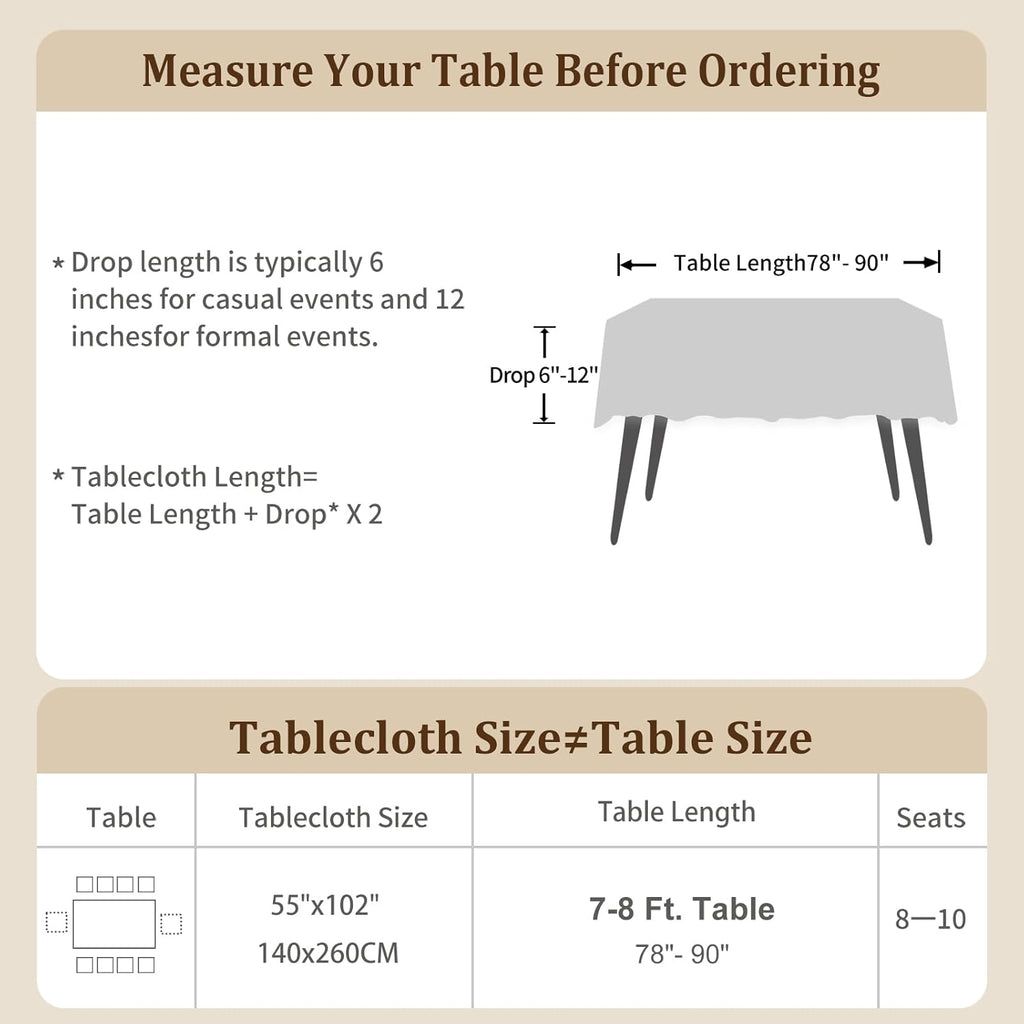 Rustic Tablecloth Cotton Linen Waterproof Tablecloths Washable Table Cloths Dining,Party,Holiday,Chr