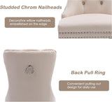 KCC Velvet Dining Chairs Set of 4, Upholstered High-end Tufted Dining Room Chair with Nailhead Back Ring Pull Trim