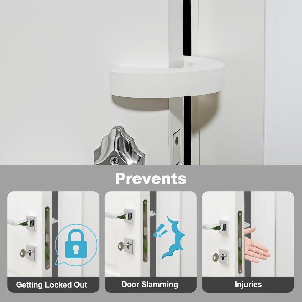 Door Pinch Guards, 6 Packs White Foam Baby Proof Door Stopper- Prevents Finger Pinch Injuries, Slamming Doors &