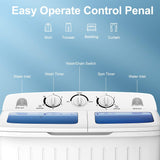Portable Washing Machine, 20lbs Capacity, Twin Tub 2lbs Washer & 8lbs Spinner Combo, Compact for Apartment RV Dorms