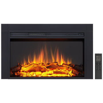 LegendFlame Jaden 36" W x 22" H Electric Fireplace Insert with Front Trim Kit, Fire Crackling Sound