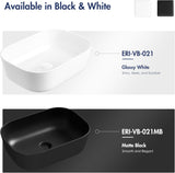 Bathroom Vessel Sink, Eridanus 18" x 13" White Vessel Sink Rectangular Bathroom Sink Porcelain Ceramic Vessel Sinks