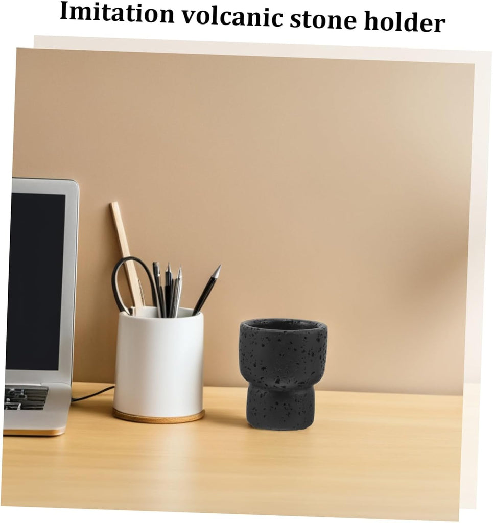 Concrete Match Holder for Fireplace and Bars, Decorative Cement Matchstick Jar, Easy to Move, Artistic Rustic Design