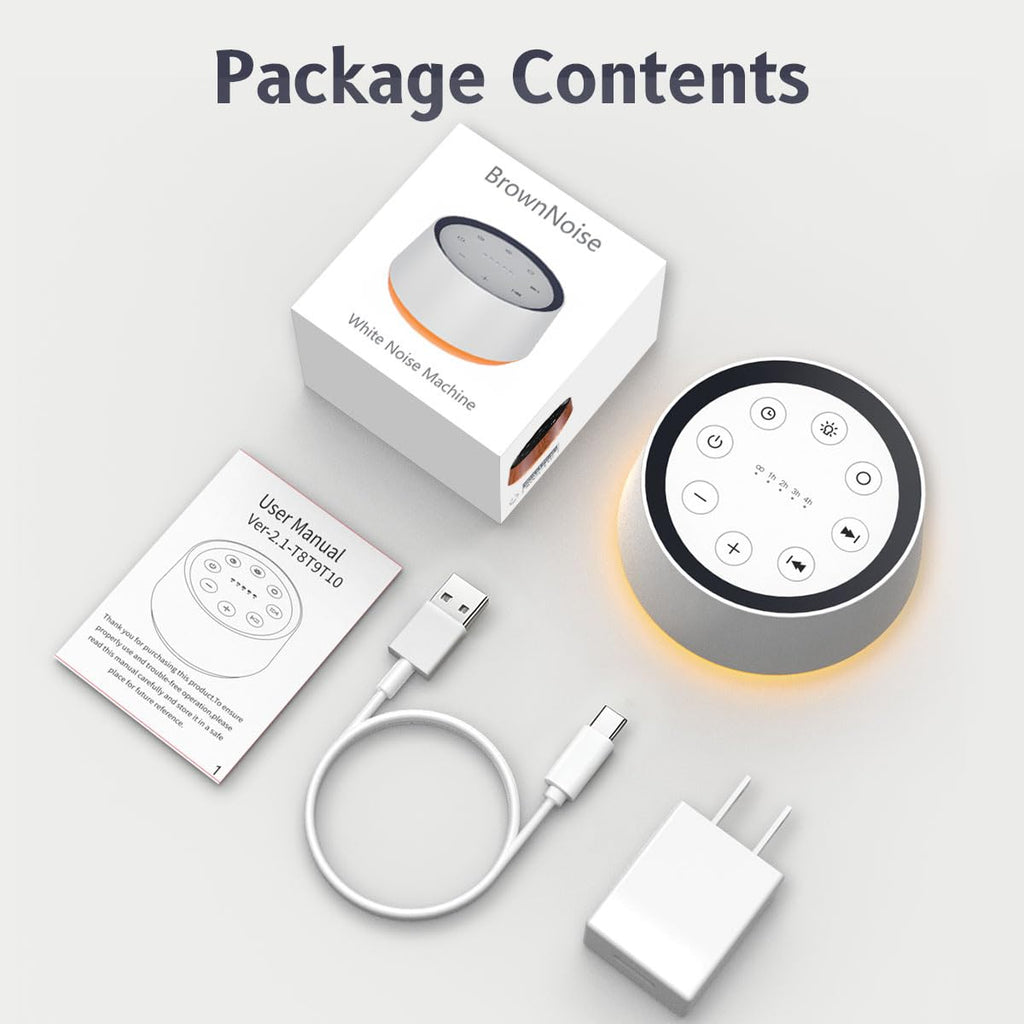 Brown Noise Sound Machine with 30 Sounds, 12 Colors Night Light White Noise Machine for Adults Baby Kids Sleep Machines