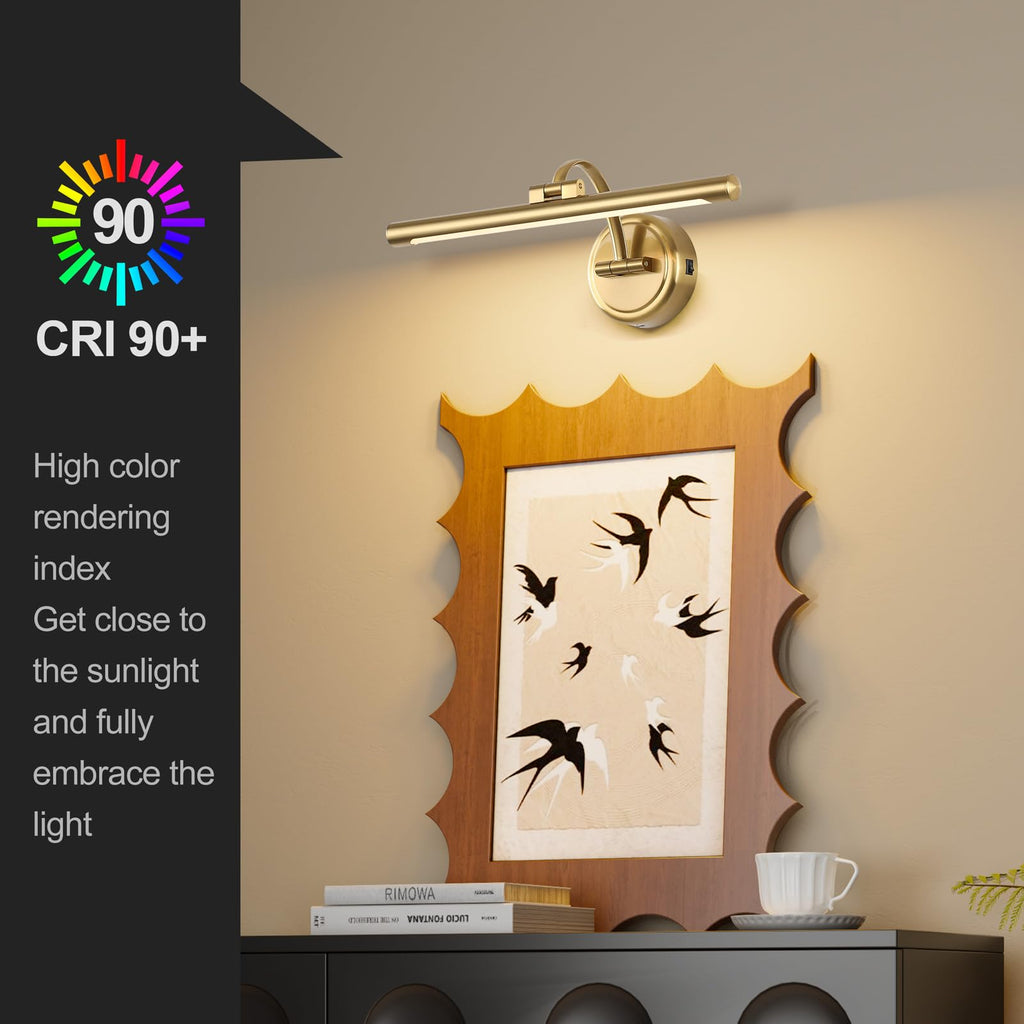 Picture Light for Wall,Battery Operated Art Lights for Painting,3 Color Selections and Brightness, Adjustable