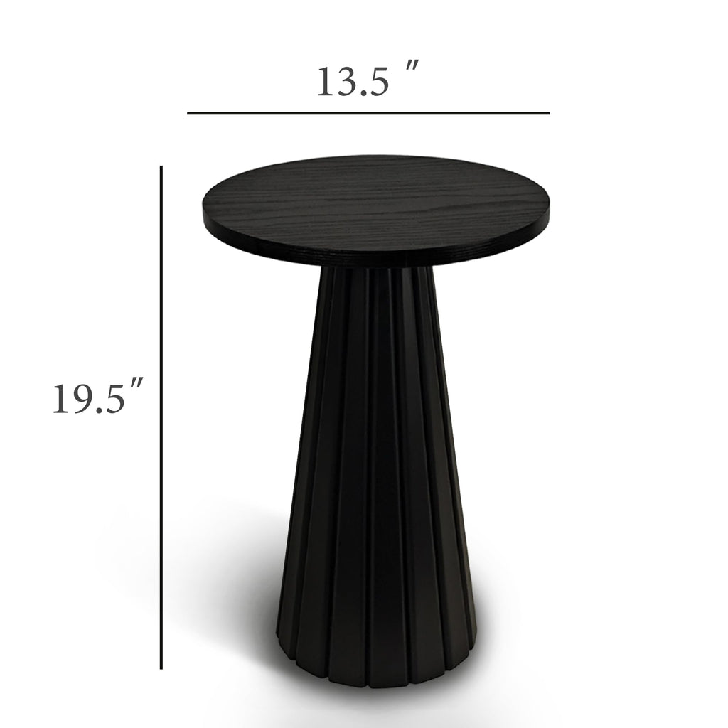 Inspired Saarinen Style Fluted Drum Side Table, Small Round Side Table, Pedestal, Modern Accent Drink Table, Plant Stand, Small Spaces