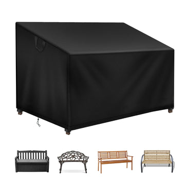 Outdoor Bench Cover Waterproof, 52.7" L x 26" W x 35" H 2 Seater Patio Garden Bench Loveseat Sofa Cover, Heavy Duty