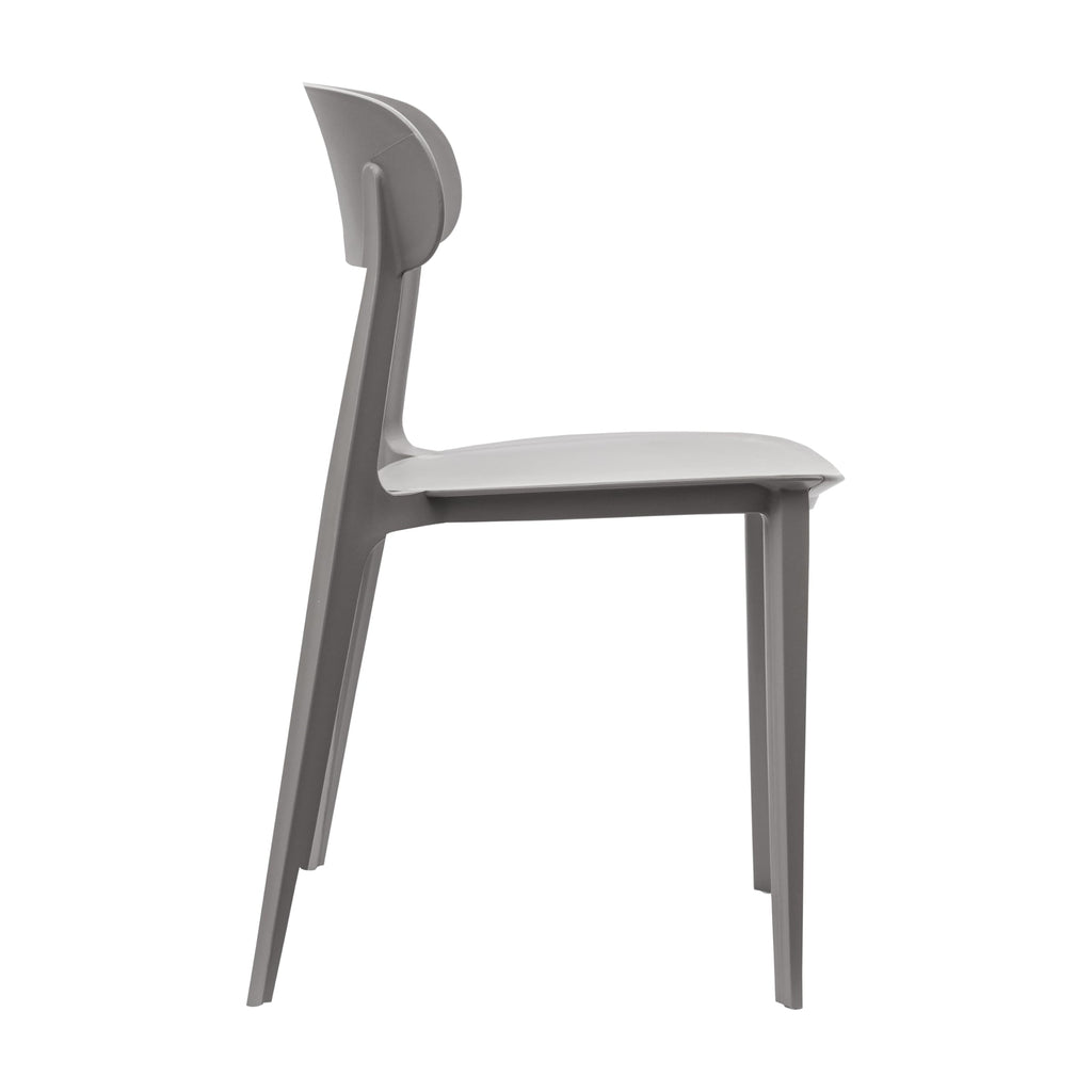 Indoor-Outdoor All-Weather Resin Stacking Chair, Gray