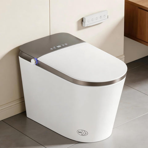 Luxury Smart Toilet with Bidet Built In, Auto Open/Close Lid & Seat, Blackout Flush, Foam Shield, Odor Control