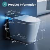 T38 Artistic Smart Toilet, Bidet Toilet with Powerful Flush, Auto Open/Close Lid, Instant Warm Water