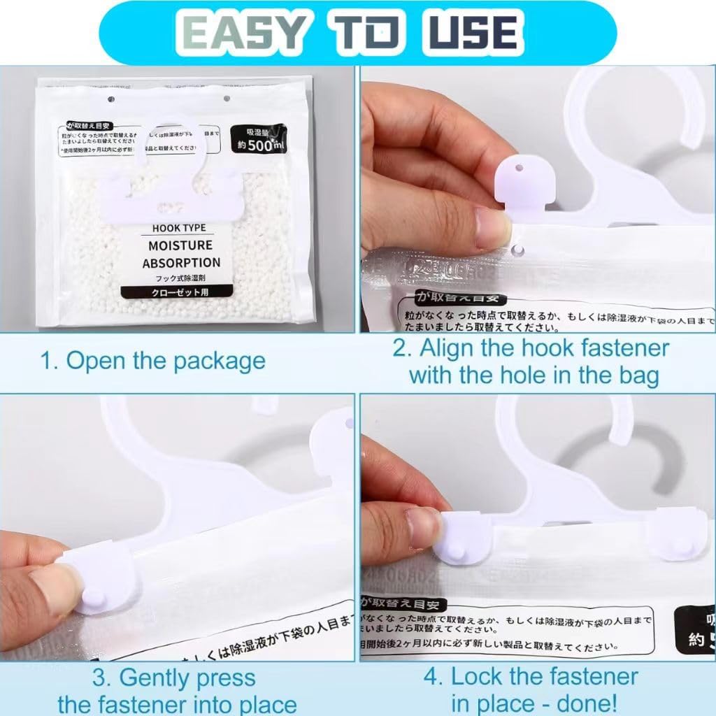 Moisture Absorbers Packets, Dehumidifier Bags, Hanging Moisture Absorber Bag, Humidity Packs,Closet Dehumidifier