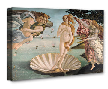 The Birth of Venus - Italian Renaissance Painting by Sandro Botticelli 16x20 Stretched Canvas - Venus Mythology Wall