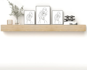 Fireplace Mantel Shelf, 80" Handcrafted Solid Wood Floating Shelf for Over Fireplace - Rustic Farmhouse Wall-Mounted
