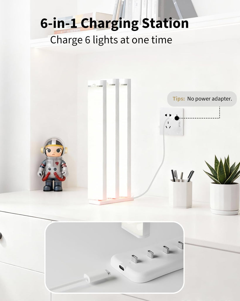 Under Cabinet Lighting Charging Station,6 Type-c Charging Ports 2Pack
