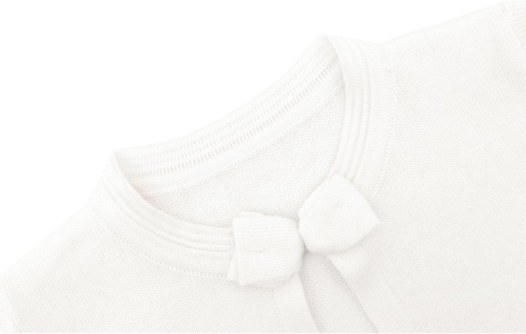 Baby Girls' Knit Long Sleeve Sweater, Bowknot Closure Bolero Cardigan
