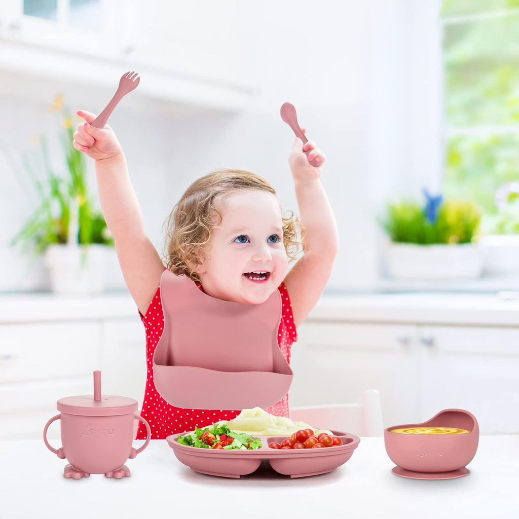 Feeding Set, Suction Plate Bowl for Baby Led Weaning