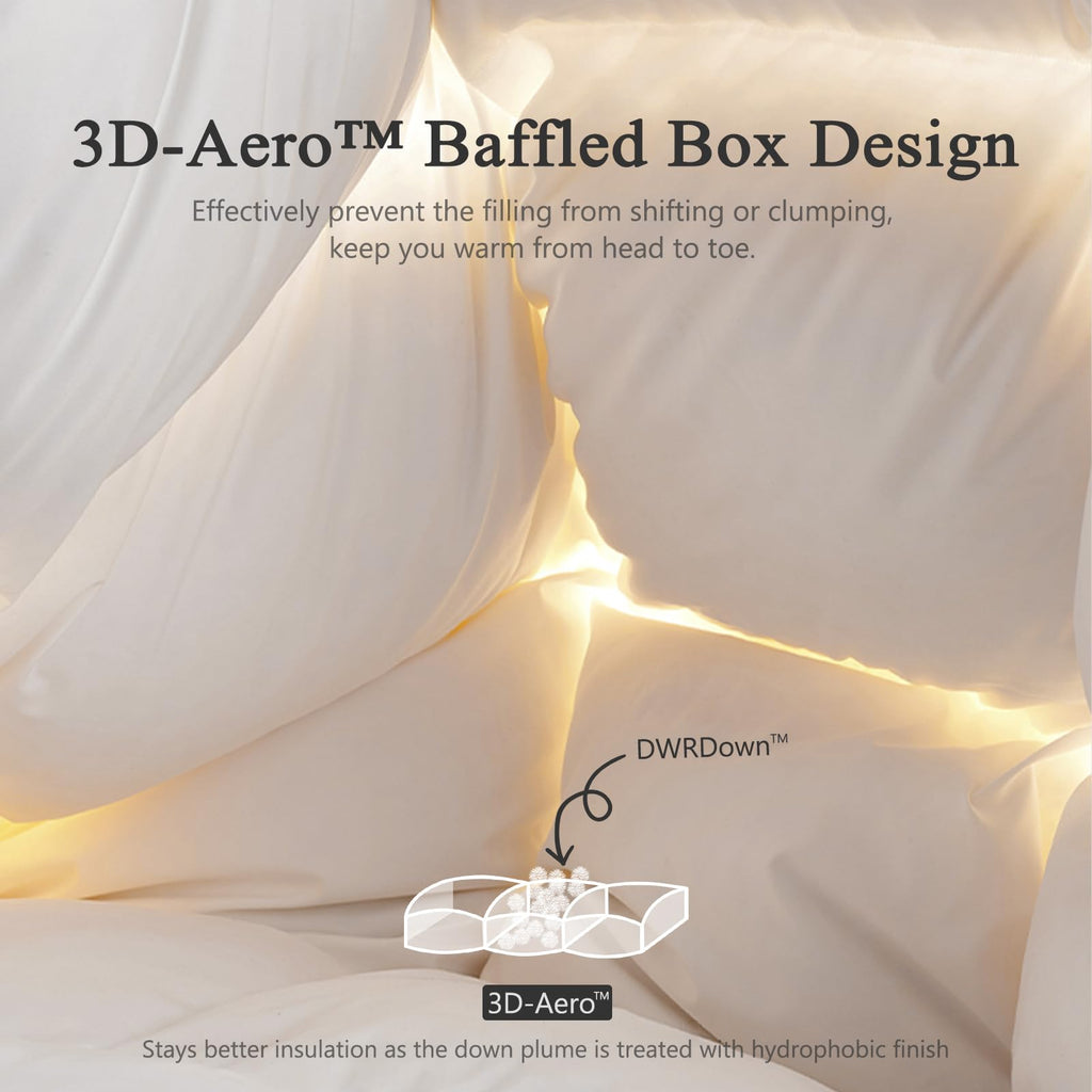 Feather Down Fiber Comforter/Duvet Insert, Super King 120x120, Heavy