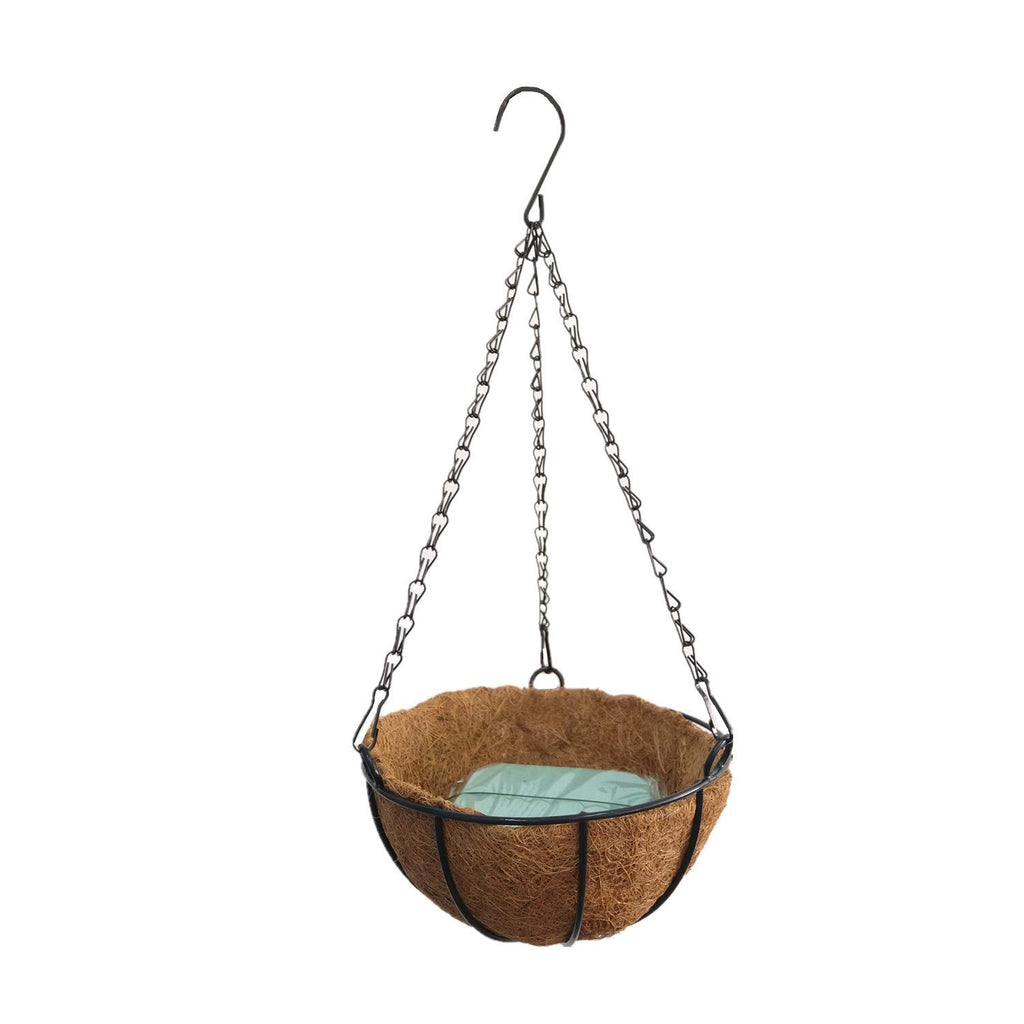 Fake Silk Impatiens Flower Pot Chain Hanging Basket Flowers Artificial Impatiens Balsamina Purple (7.8 inch)