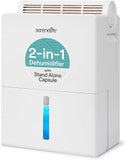 2-in-1 91 Oz Dehumidifier For Home, Bedroom, Bathroom, Basement with Removable Cylinder & Drying Base, Timer