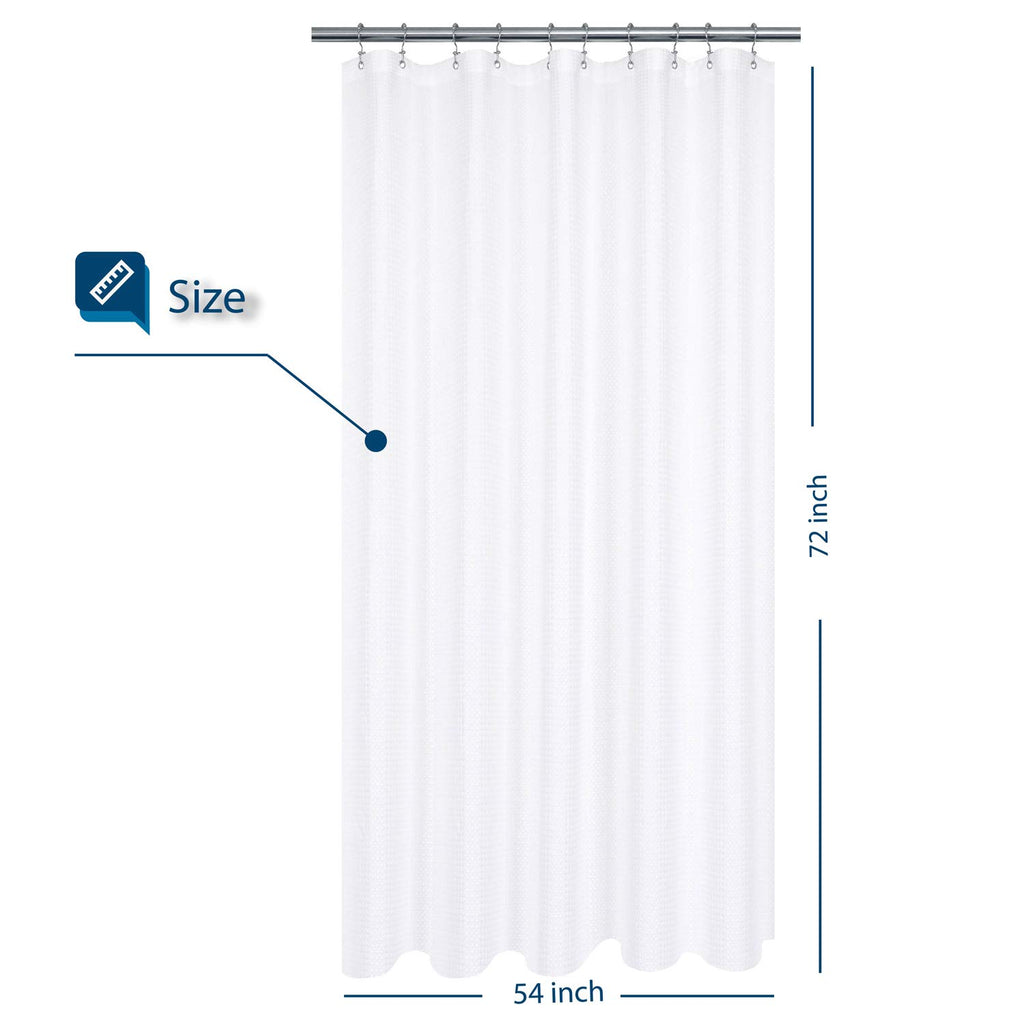 Waffle Weave Stall Shower Curtain Fabric 54 x 72 Inch, White