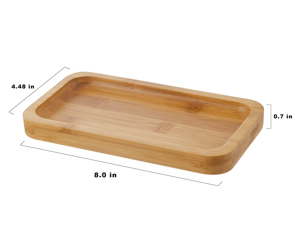 Glass Qtip Holder with Vanity Tray, Apothecary Jars Bathroom Accessories Bathroom Canisters Organizer Countertop Q
