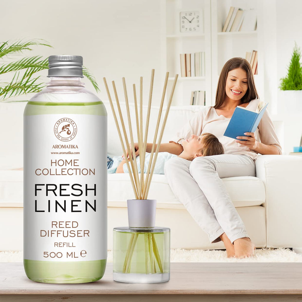 Reed Diffuser Refill Fresh Linen 17.0 Fl Oz (500ml) - Room Diffuser Refill - Home Fragrance - Scented Diffuser