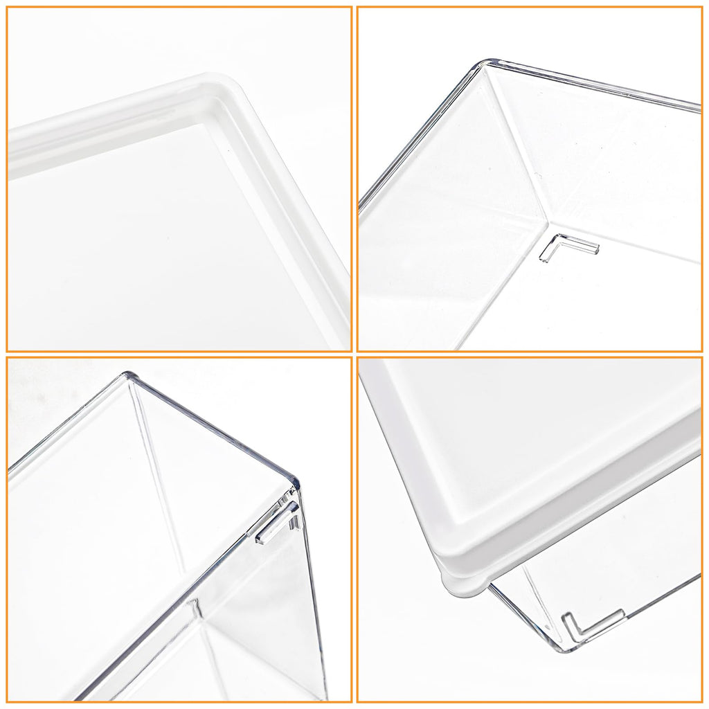 6 Pc Pasta Containers with Lids for Pantry, Airtight Spaghetti Noodle Holder, Plastic Food Keeper for Fridge Kitchen