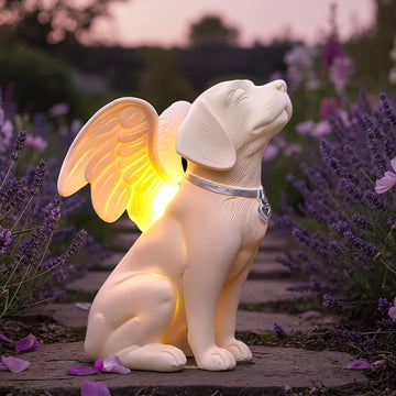 Dog Angel Statue Garden Solar Light, Pet Memorial Gifts