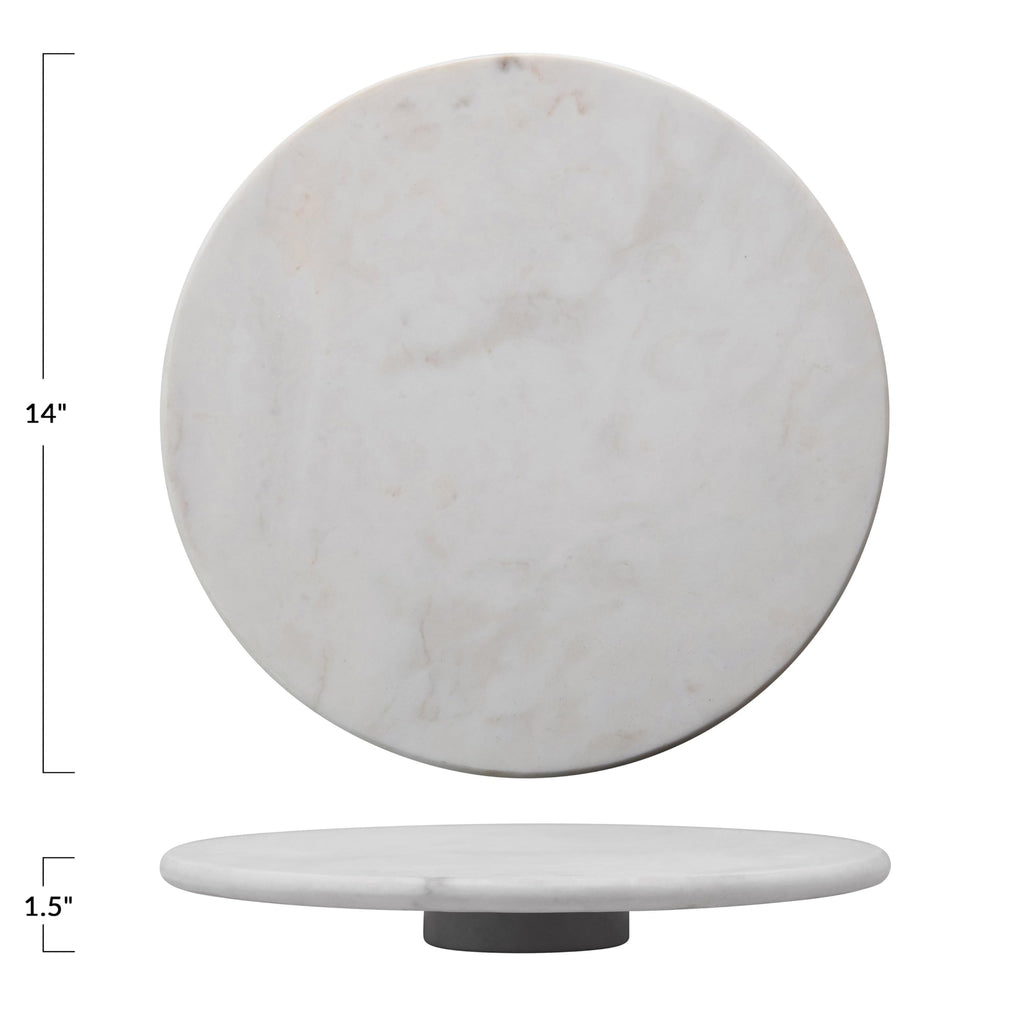 Marble Lazy Susan, White