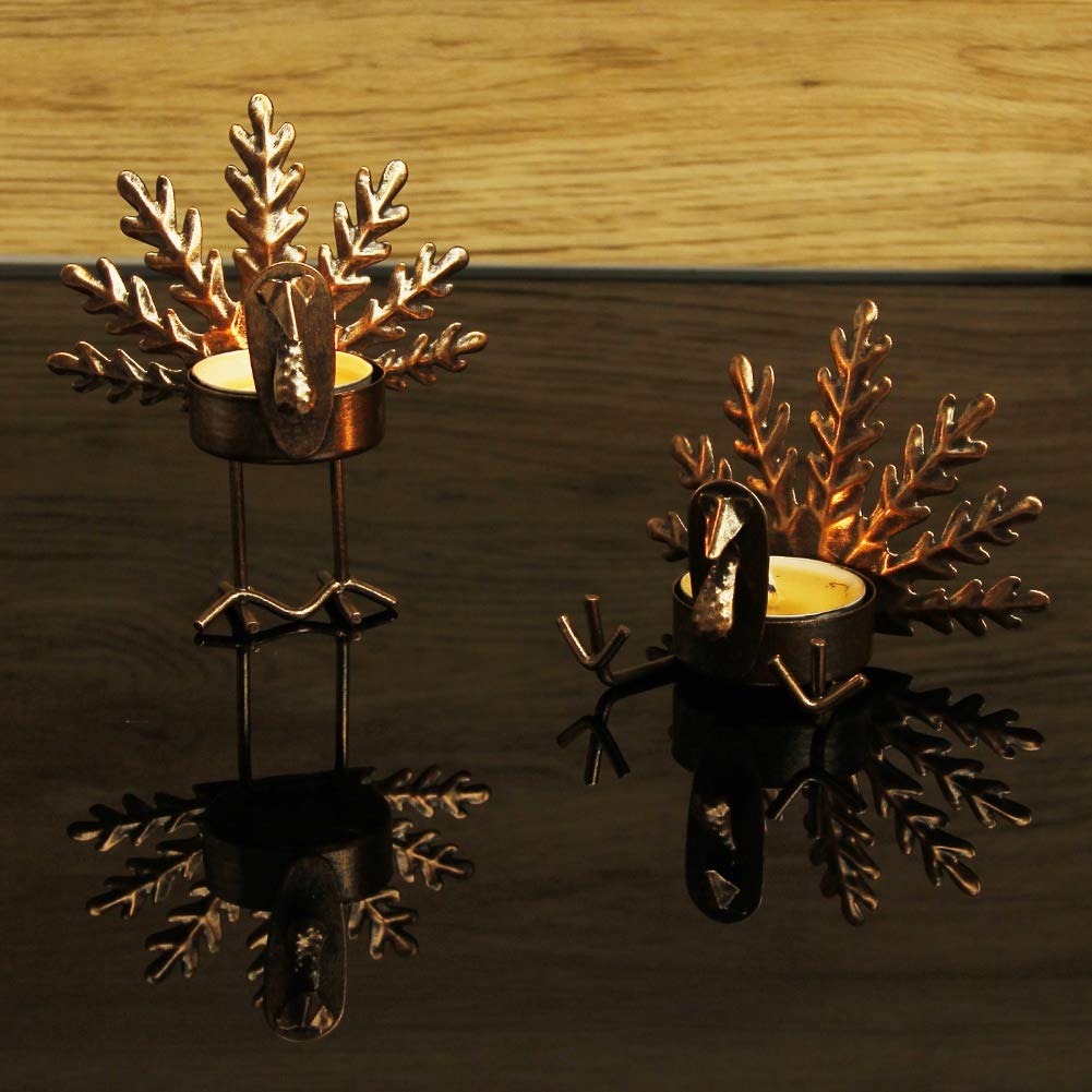 Metal Turkey Tea Light Candle Holders, Thanksgiving Candle Holder, Turkey Candle Holder, Metal Candle Holder