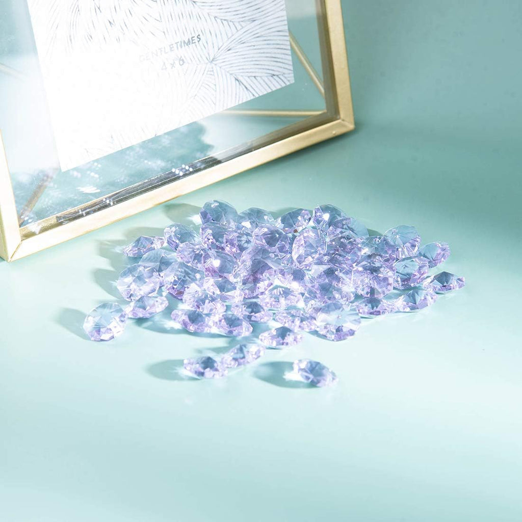 Light Purple Crystal 14mm Octagon Beads, Glass Curtain Drop Suncatchers, Crystal Garland Parts Pack of 100