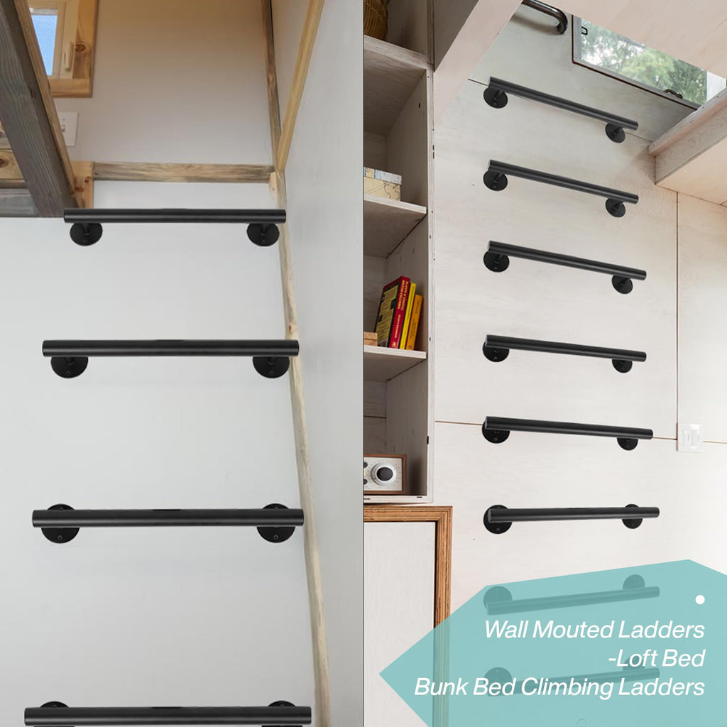 1.6 FT Black Stair Railing Indoor, Metal Handrails for Outdoor Steps