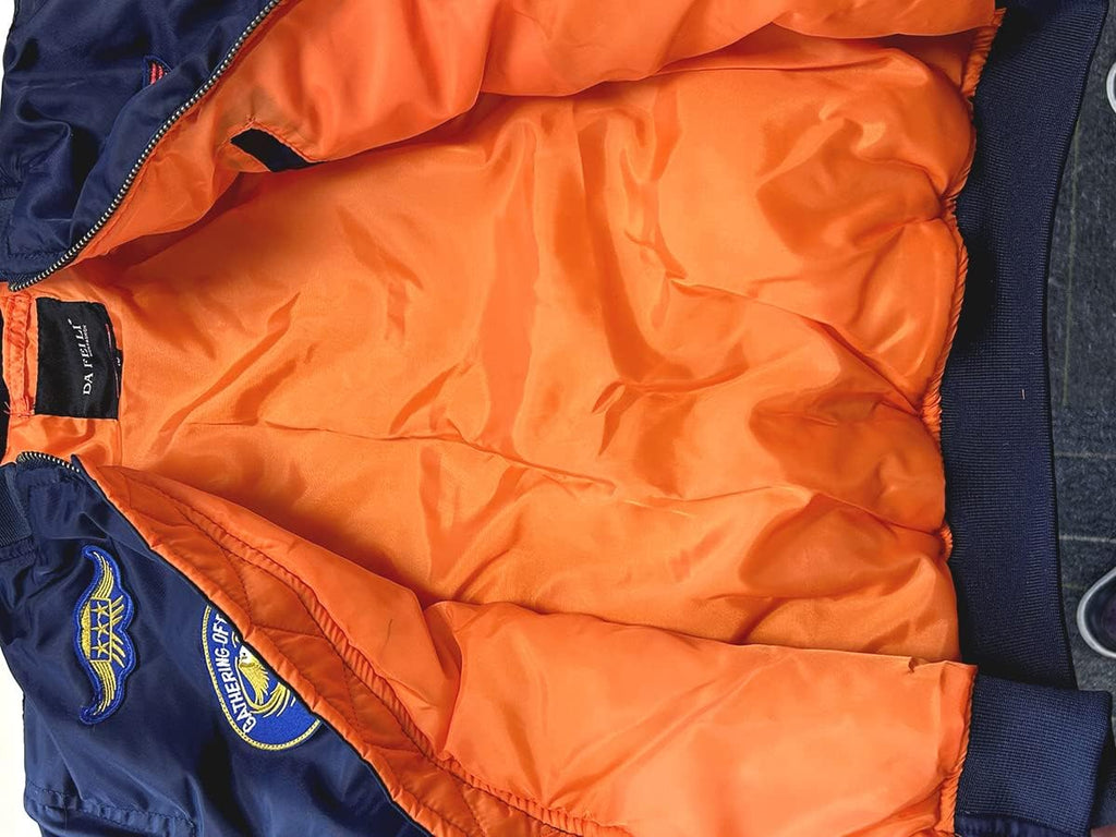 Kids Bomber Jacket Full Zip Badge Thermal Jacket with Pockets