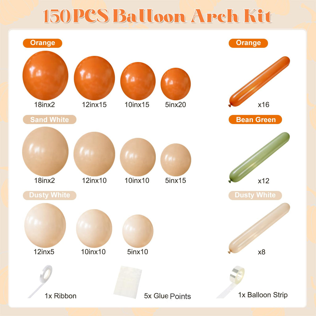 Fall Pumpkins Balloon Arch Kit Baby Shower Decoration