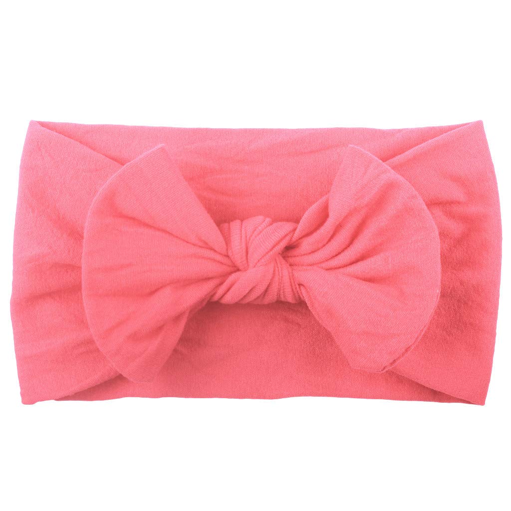 16 Colors Soft Wide Turban Baby Headbands with 3.5 inches Hair Bow Headwraps for Baby Girls Infants Hair