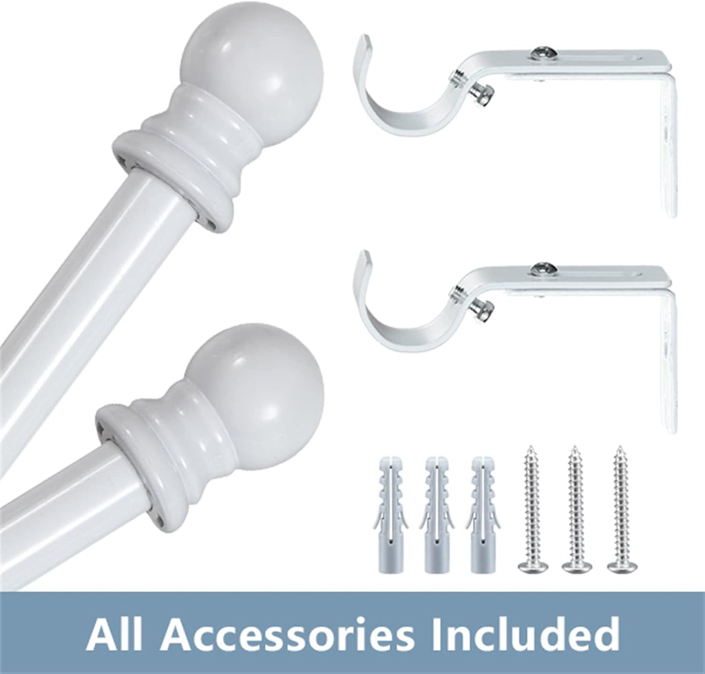 Decorative Curtain Rods for Windows - 1 Inch Heavy Duty Basic Curtain Rods,Adjustable Drapery Pole