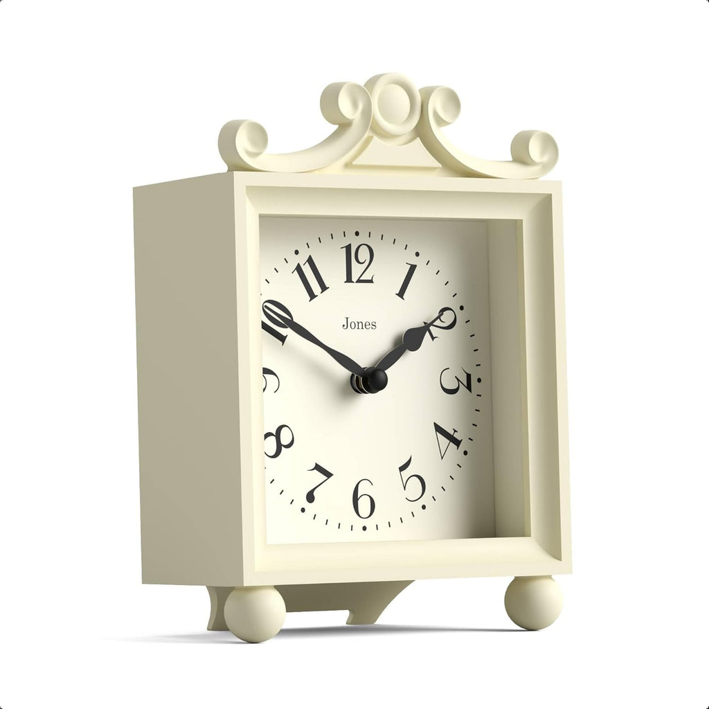 Parlour Mantel Clock - Small Classic Carriage Clock - Cream - Elegant Square Decorative case, Perfect for Mantel, Shelf, Table or Bedside