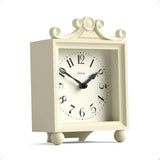 Parlour Mantel Clock - Small Classic Carriage Clock - Cream - Elegant Square Decorative case, Perfect for Mantel, Shelf, Table or Bedside