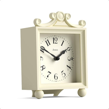 Parlour Mantel Clock - Small Classic Carriage Clock - Cream - Elegant Square Decorative case, Perfect for Mantel, Shelf, Table or Bedside