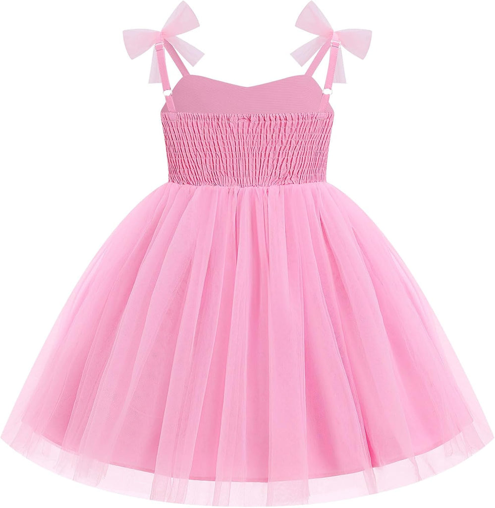 Toddler Girls Birthday Dress Tulle Smocked Pageant Summer Sundress