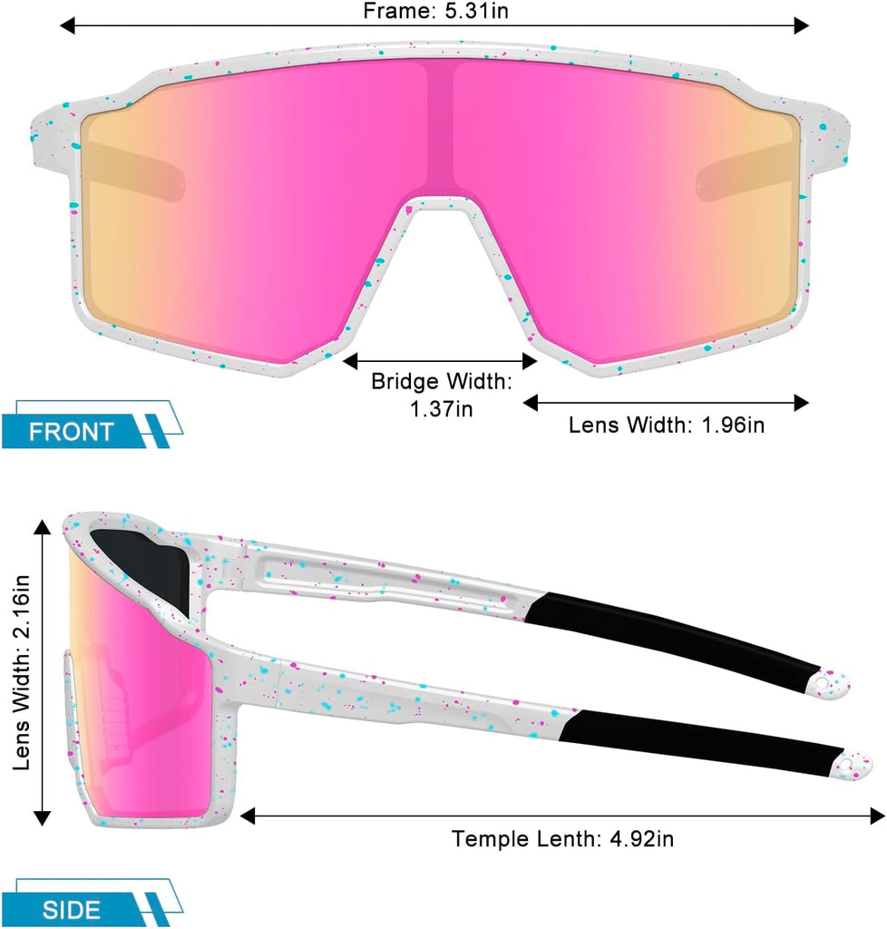 Polarized Kids Sunglasses, UV400 Protection Baseball Sunglasses for Youth Boys Girls, Softball Cycling Running Sports