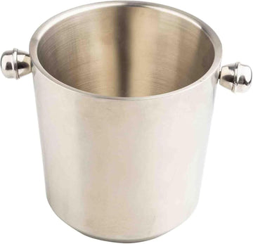 12932 Double Wall Wine Bucket with Knob Handles, 4.5 Quart Brushed Stainless Steel Champagne Bucket, Insulated