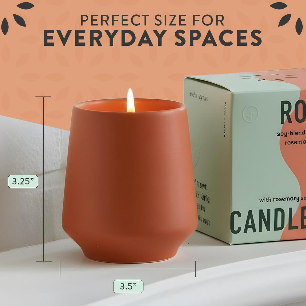 Soy Candle Planter - Grows Rosemary - Cucumber Scent - 6 oz
