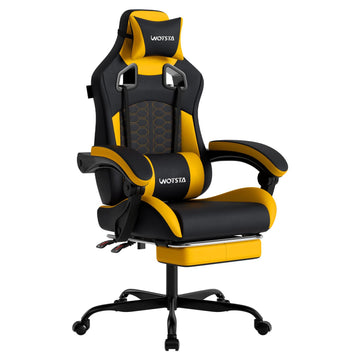 Gaming Chair with Massage, Ergonomic PC Gaming Chair with Footrest Comfortable Headrest and Lumbar Support, High Back