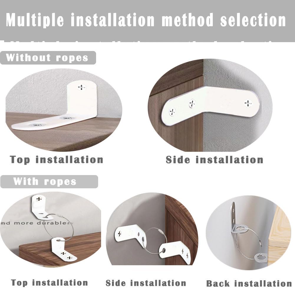 Dresser Anchors to Wall | Anti Tip Furniture Wall Anchor Kit for Baby Proofing 2 Installation Methods Safety Straps