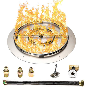 Stainless Steel Fire Pit Burner Pan Kit, NG, 30-Inch Burner Pan