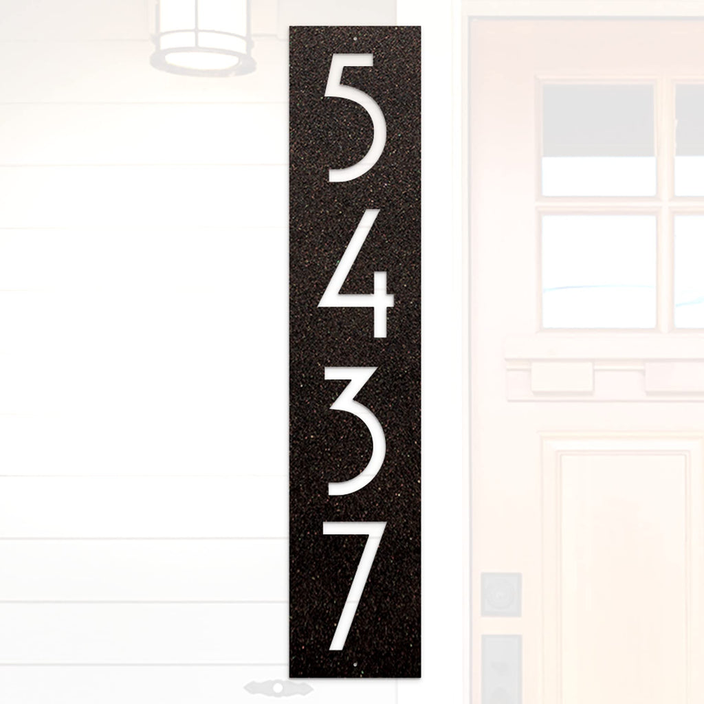 Metal Vertical House Number Sign | Mid Century Modern Address Plaque | Retro Style Address Sign | Handmade Vertical